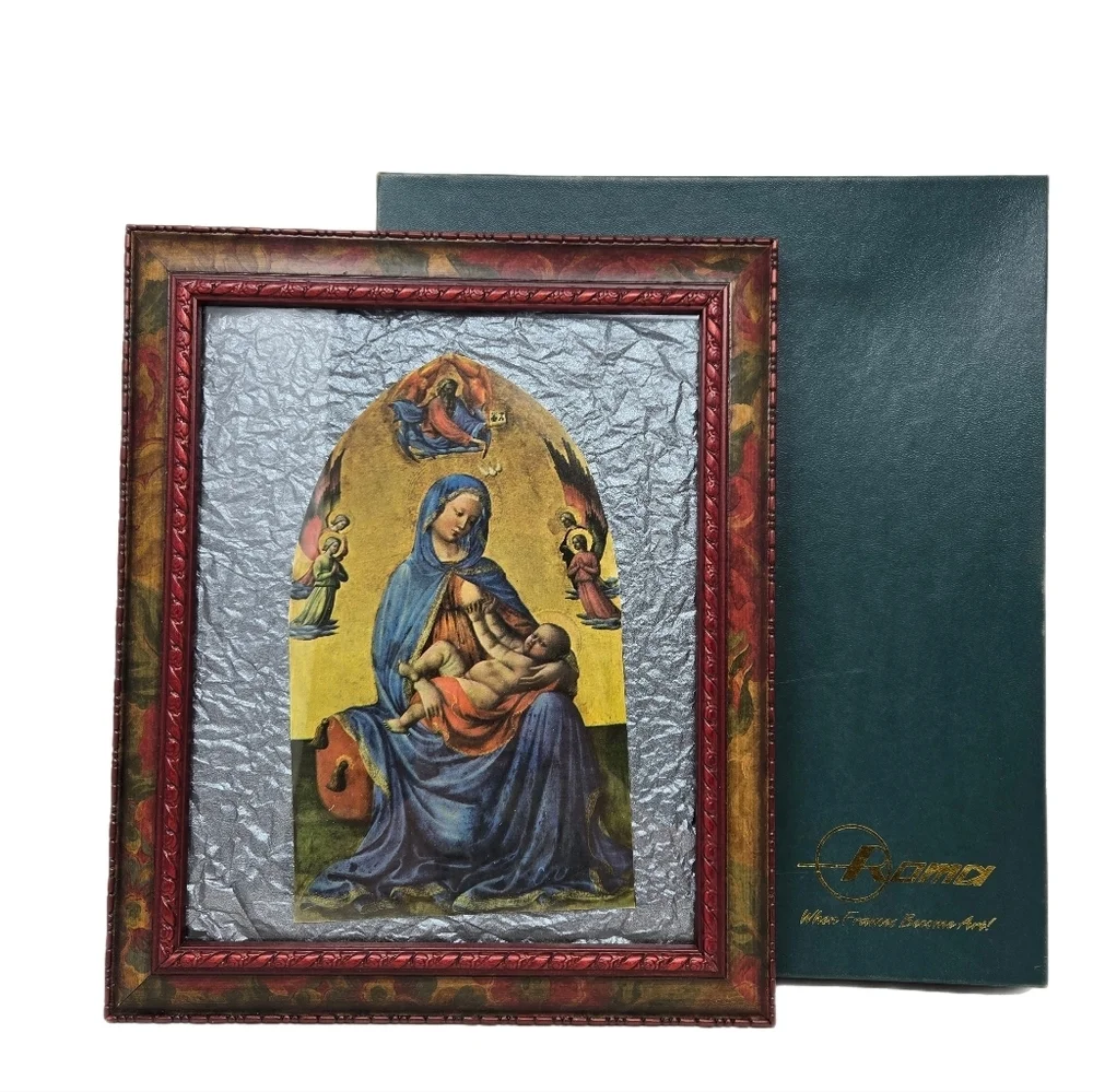 Roma Ornate Lightweight wood Frame Colorful Floral-Leaves Pattern Vintage Look